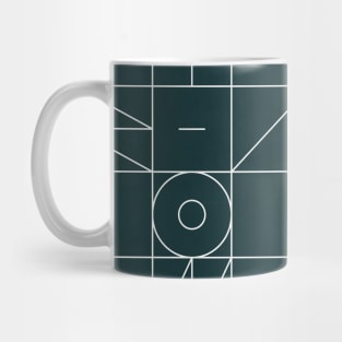 My Favorite Geometric Patterns No.8 - Green Tinted Navy Blue Mug